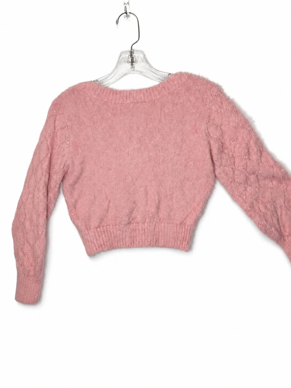 Abercrombie Kids Girl’s Pink Fuzzy Crew Neck Sweater